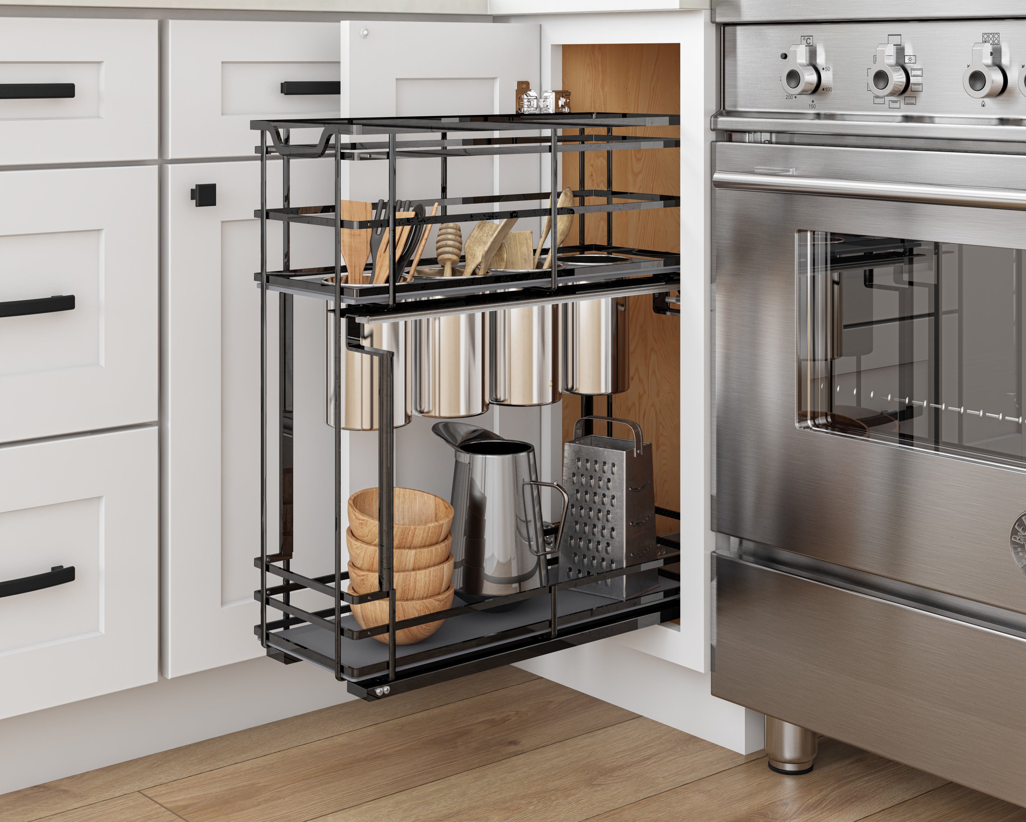 Pull-out organizer detail